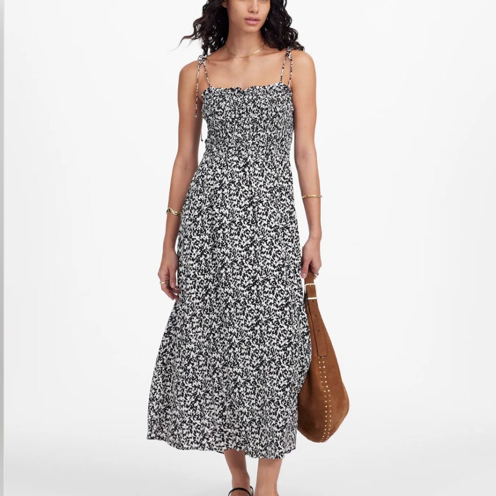 Tie Shoulder Midi Dress in Floral Madwell